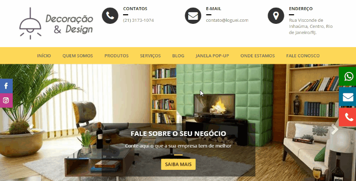 Exemplo de Pop-Up em funcionamento